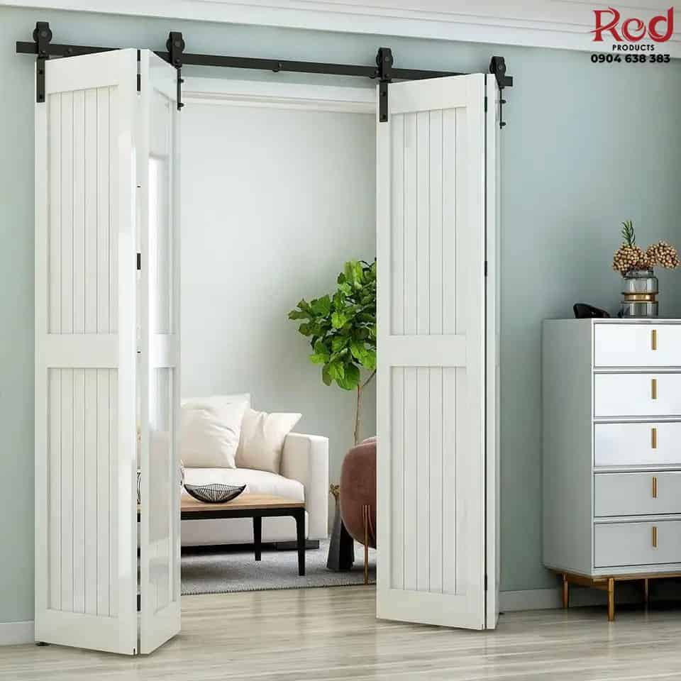 Ray trượt barn door xếp đôi bi-folding chân dài RT2192 4