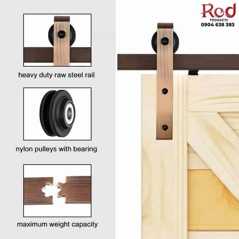 Ray trượt cửa lùa barn door cánh phẳng đơn RT4668 10