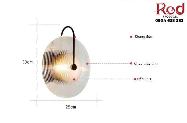 Đèn tường tròn chụp thủy tinh hình đĩa bay RNBD053 11