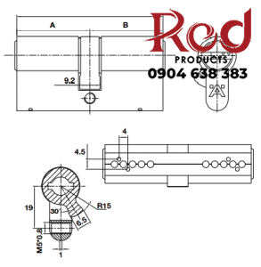 Ruột khóa 2 đầu chìa HAFELE 489.56.000 3