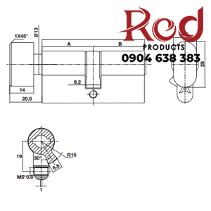 Ruột khóa vệ sinh HAFELE 489.56.006 3