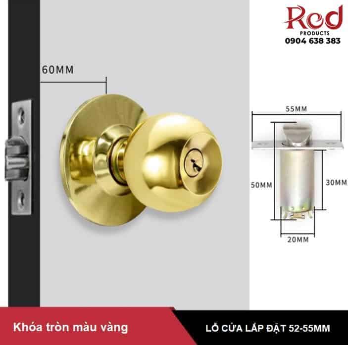 Ổ khóa cửa tròn inox 304 nhiều màu GR587S 6