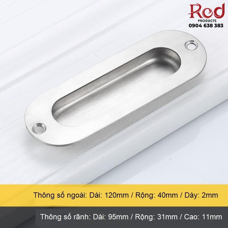 Tay nắm móc âm inox cửa gỗ cửa lùa vít nổi OF001 2