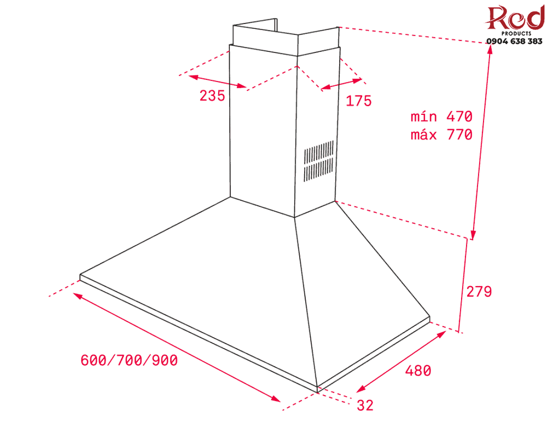 Máy hút mùi áp tường Teka DBB 70 4