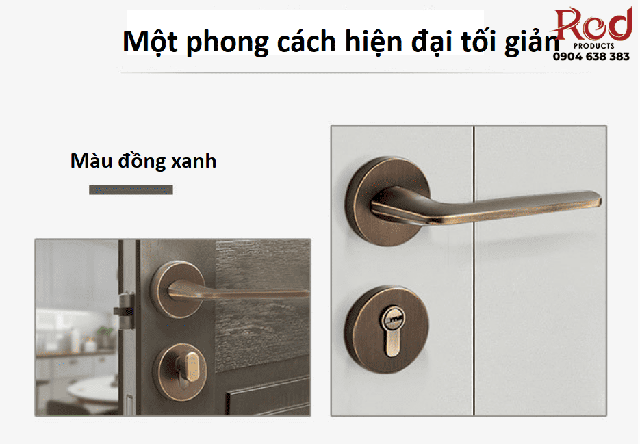 Khoá cửa phòng tay gạt bằng đồng cao cấp CS01-218 8