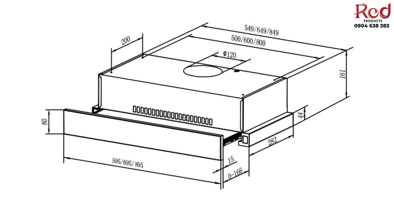 Máy hút mùi âm tủ kéo rút Teka TLR2 92 SS 4