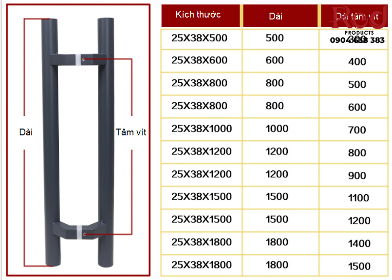 Tay nắm cửa kính inox màu đen giá rẻ OK104.2