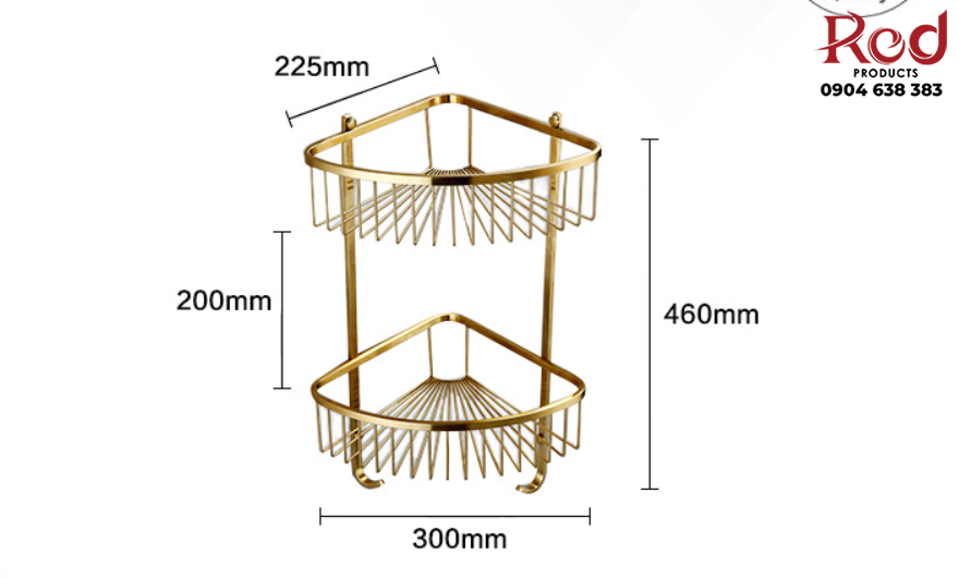 Kệ góc nhà tắm Đồng 2 tầng cao cấp Duradras DL2001J 2