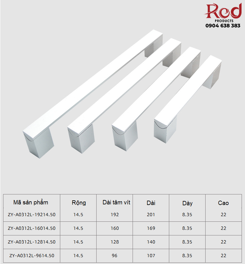 Tay nắm tủ hợp kim nhôm hiện đại tối giản ZY-A0312L 5