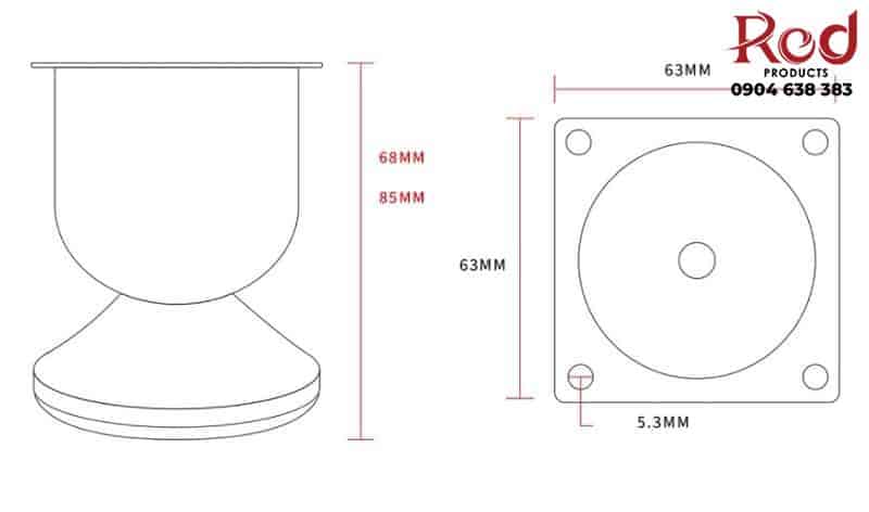 Chân bàn ghế sofa bằng thép hiện đại JBG-21 4