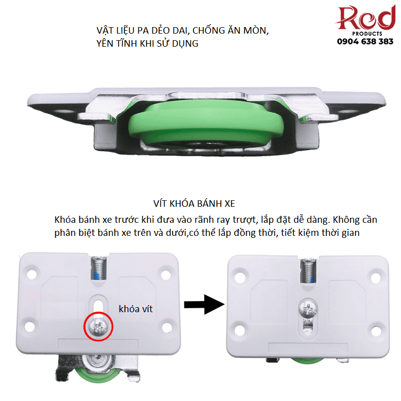 Bộ ray trượt cửa cho 2 cánh giảm chấn YLF25/45/60 8