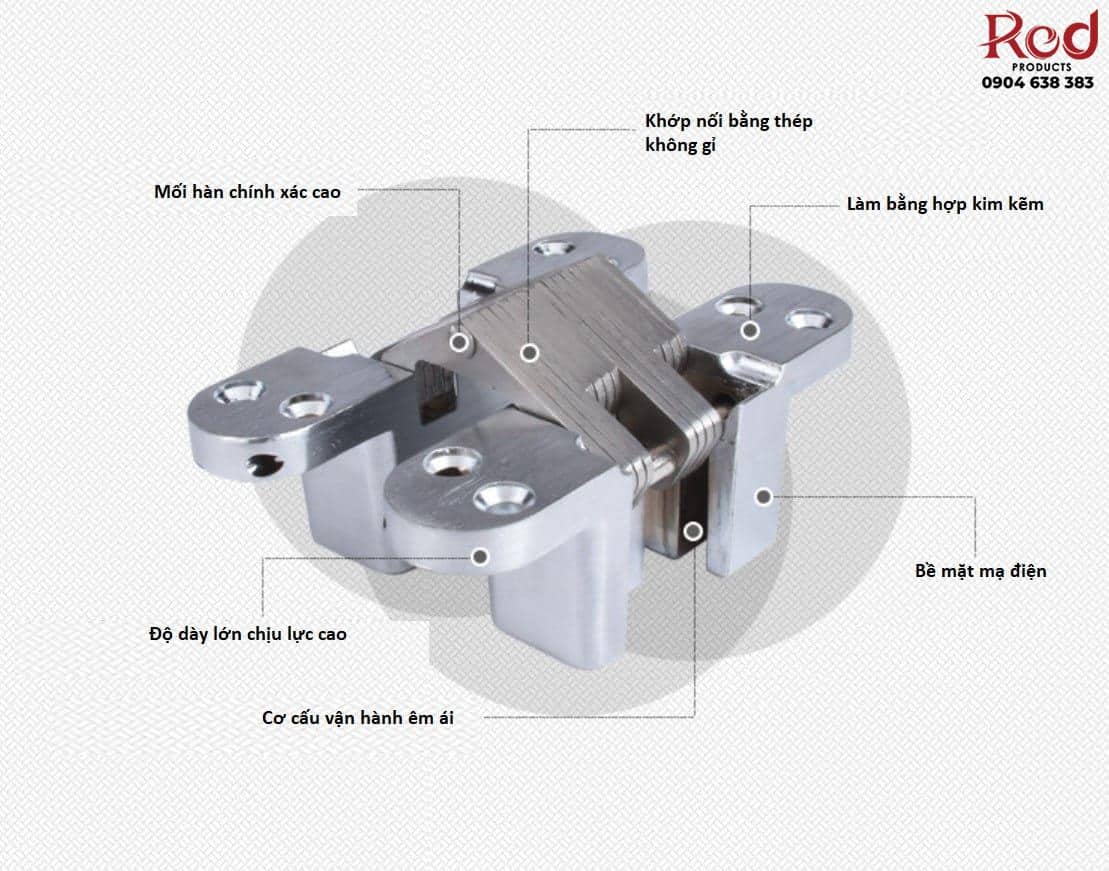 Bản lề âm cửa chữ thập nhiều tải trọng MONZ-CH 4