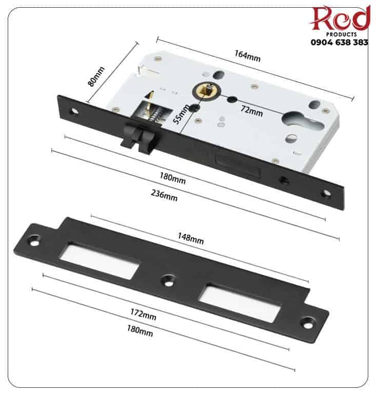 Khoá cửa phòng tay gạt bằng đồng cao cấp CS01-218 22