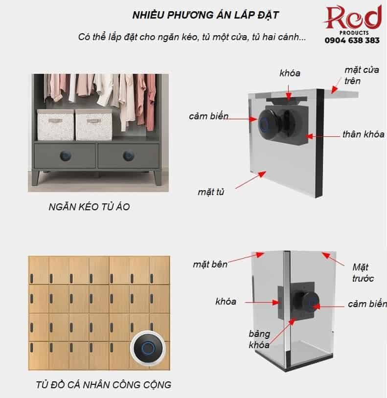 Khóa vân tay mini cho tủ gỗ cao cấp YLF022 6