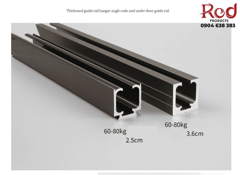 Bộ ray trượt cửa lùa giảm chấn 2 đầu tải trọng 80kg DFL-P094A 12