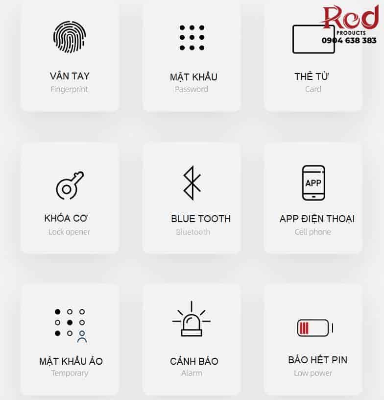Khóa thẻ từ vân tay cho cửa nhôm xingfa VMAN.H1 10