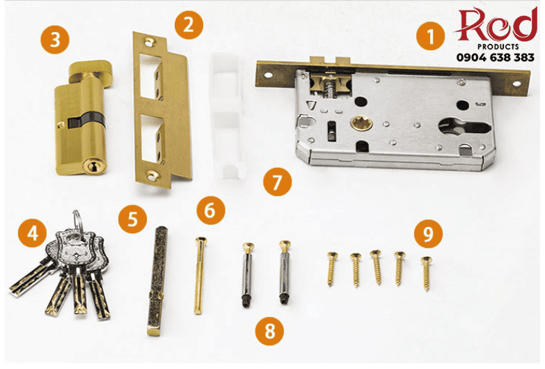 Khóa cửa phòng đồng vàng cao câp CS671-33F 7