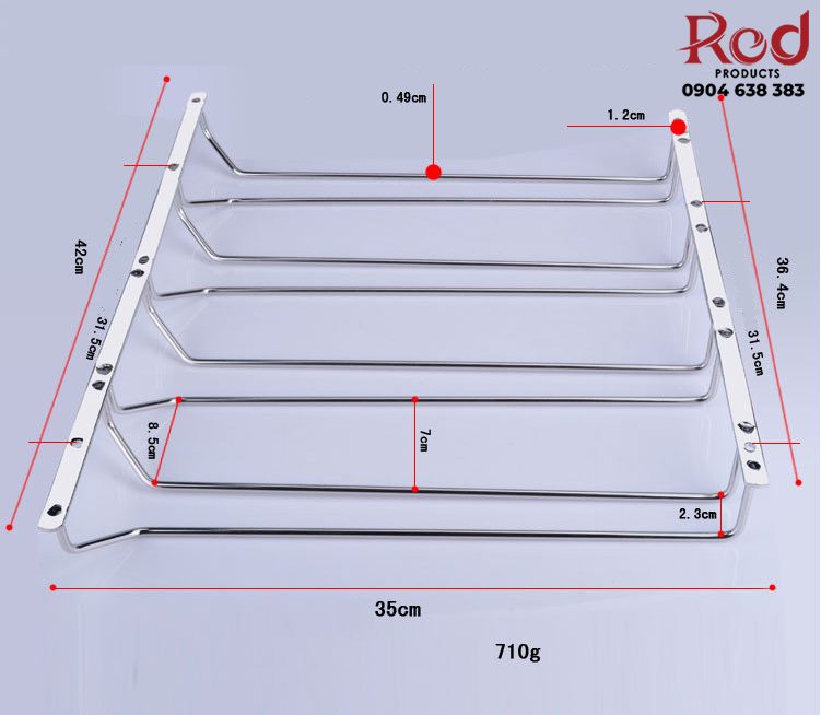 Giá treo ly rượu vang inox 304 nhiều kích thước GD101 12