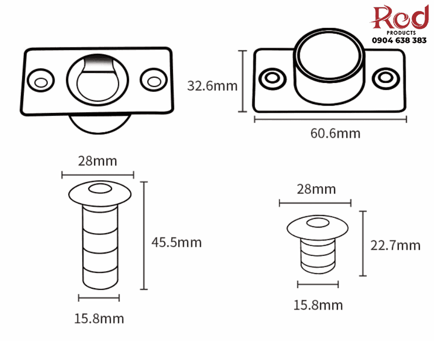 Chặn cửa âm sàn nam châm DFL-P008H 5