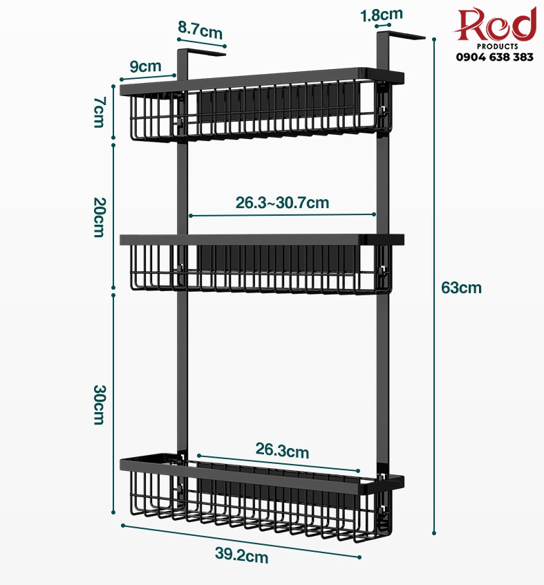 Kệ treo tủ lạnh đa năng 3 tầng cao cấp XH03 12