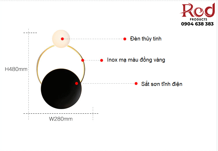 Đèn trang trí treo tường sáng tạo cao cấp SDDFDF35 12