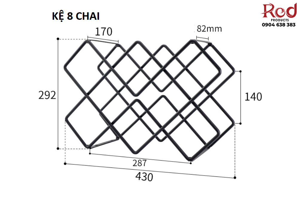 Giá để chai rượu vang cao cấp BTC-WR58 6