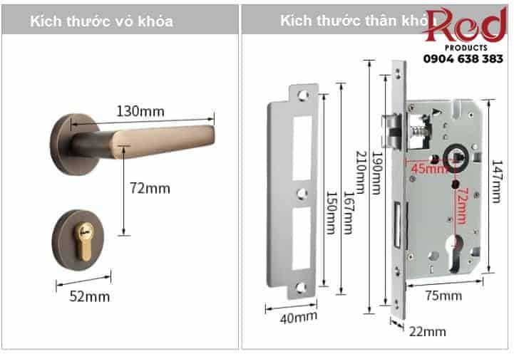 Khóa cửa phòng phân thể bằng đồng BR7-113 15