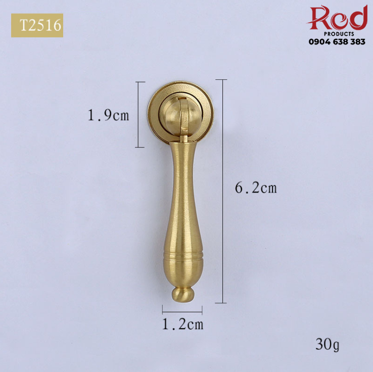 Tay nắm tủ pendant bằng đồng vàng T2516G 1