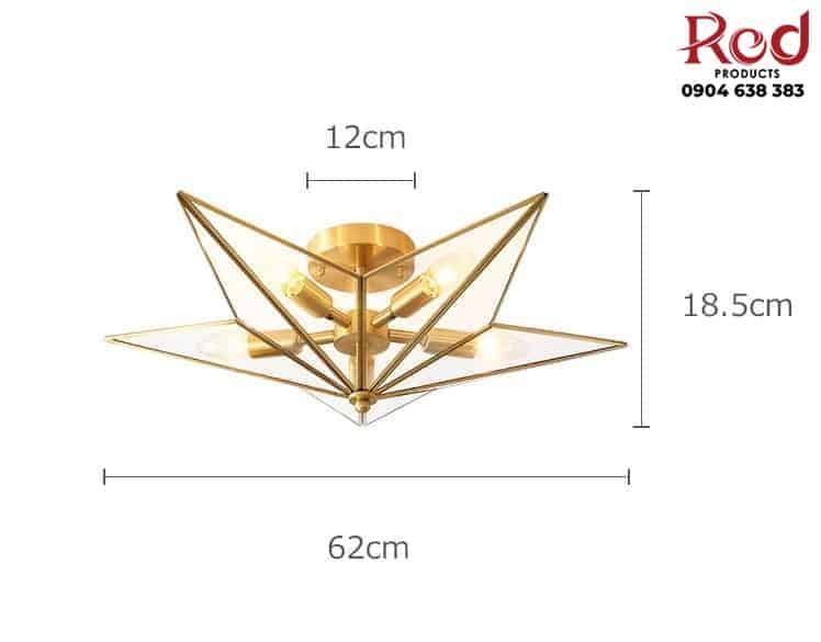 Đèn thả trần ngôi sao bằng đồng kiểu Mỹ MC528-5Q 11