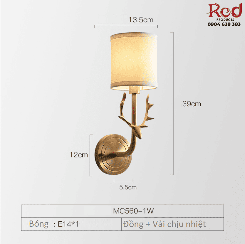 Đèn gắn tường trang trí cổ điển Châu Âu MC560-1W 11
