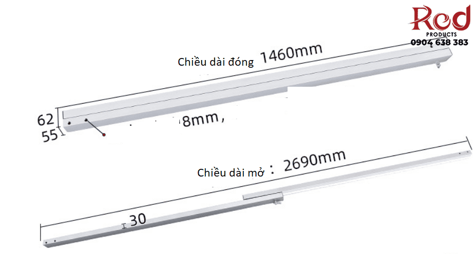 Ray trượt mở rộng bàn đa năng tải trọng cao BTC-RR03 3