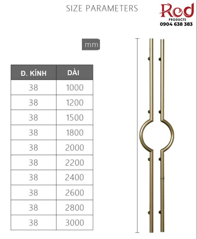 Tay nắm cửa kính cửa gỗ inox 304 cao cấp A-966 17