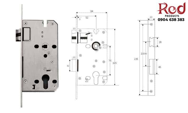 Khoá cửa gỗ một đầu khóa tay gạt hợp kim DFL-1001 17