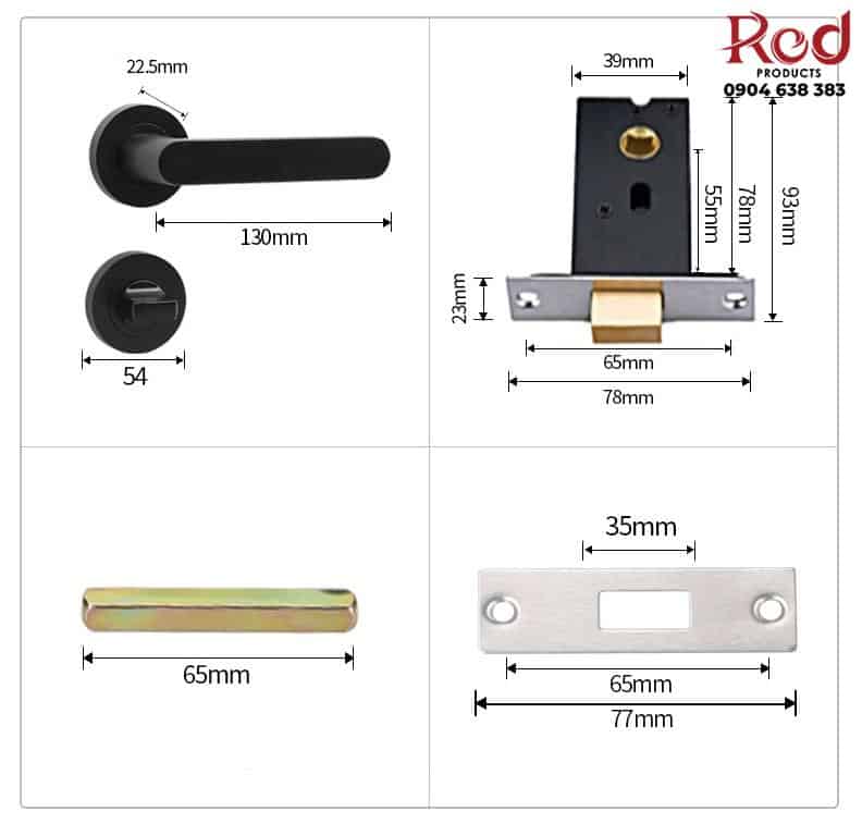 Khóa cửa phòng ngủ phòng tắm không chìa DFL-713 4