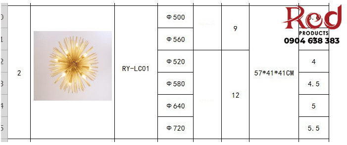 Đèn nhím nhôm phòng khách phòng ngủ bàn ăn 455 11