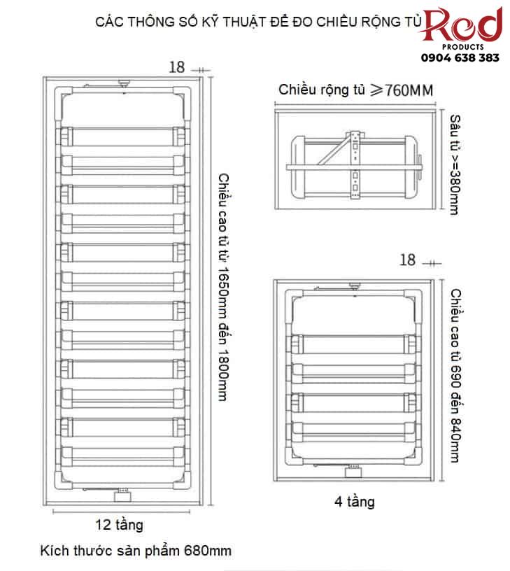 Giá để giày thông minh 4 đến 14 tầng WN043 12