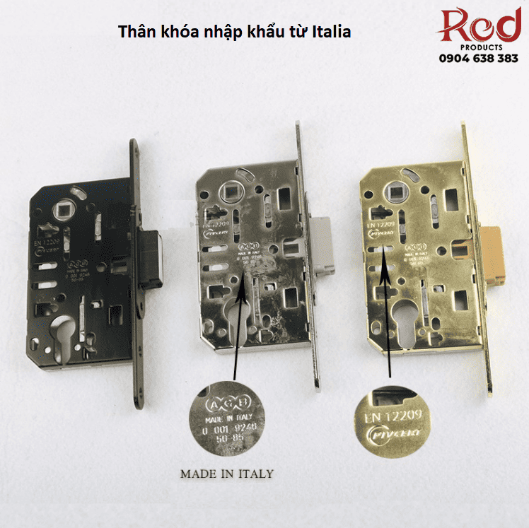 Khóa cửa phòng Italy olrvli mạ pvd vàng OVLI 7656 16