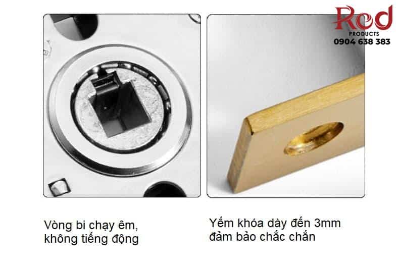 Khóa cửa tay gạt cửa phòng màu vàng cao cấp A689-95 17