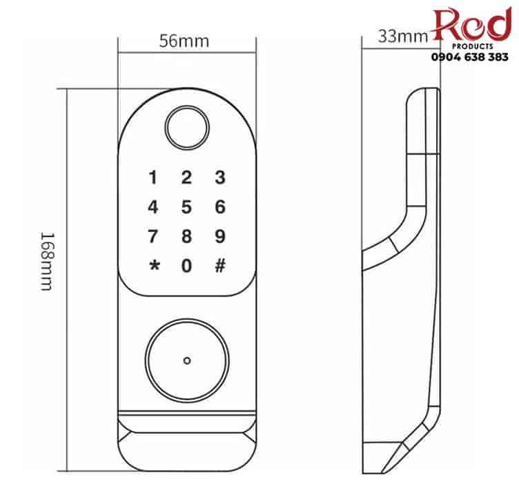 Khóa cửa sắt vân tay mật khẩu thẻ từ VMAN.N1 12