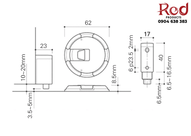 Chắn cửa gắn sàn chống va đập cao cấp nhiều màu P008E 12