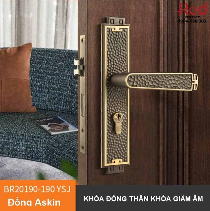 Khóa cửa bằng đồng rèn thiết kế Pháp BR20190-YSJ 4