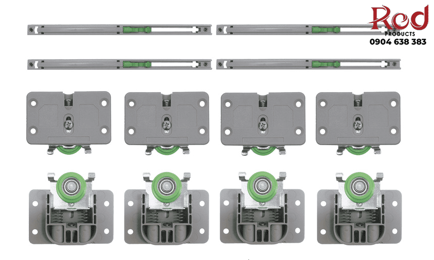 Bộ ray trượt cửa cho 2 cánh giảm chấn YLF25/45/60 13