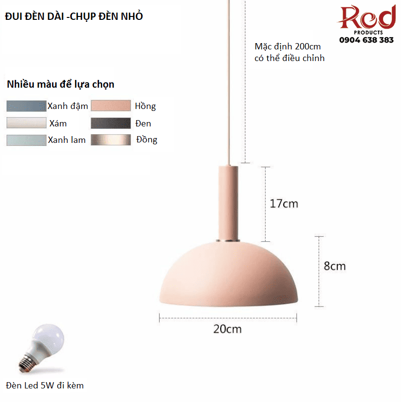 Đèn thả trần giá rẻ hình bán nguyệt A8003C 12