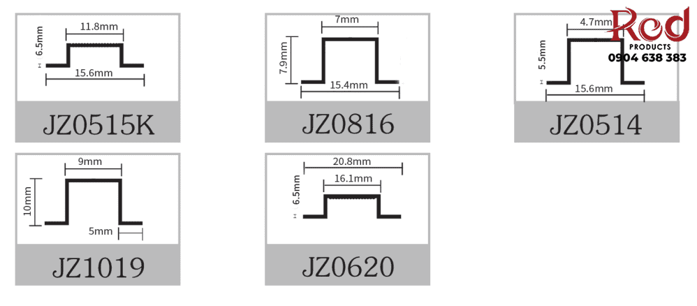 Nẹp nhôm trang trí chữ U có gờ cạnh AL-JZ0515 5