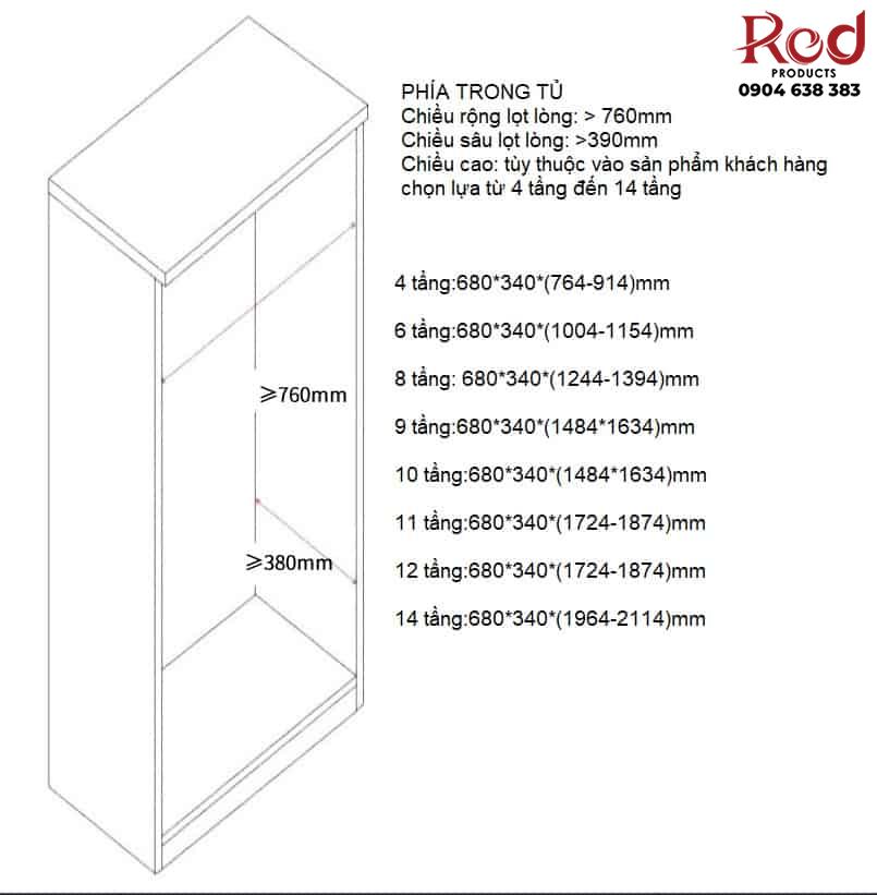 Giá để giày thông minh 4 đến 14 tầng WN043 13