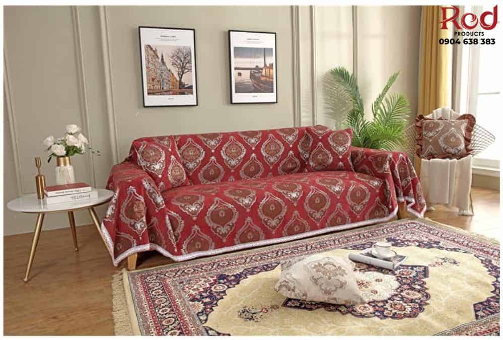 Tấm bọc ghế sofa vải cotton chenille jacquard HEP23 24