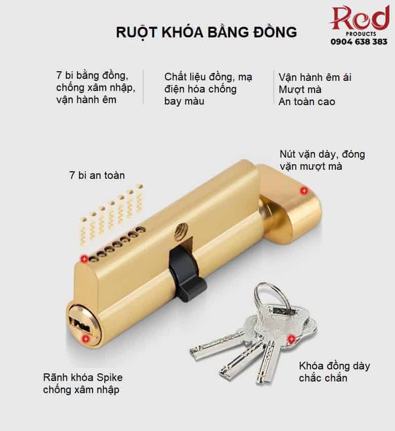 Khóa cửa phòng bằng đồng hiện đại BR889-113 15