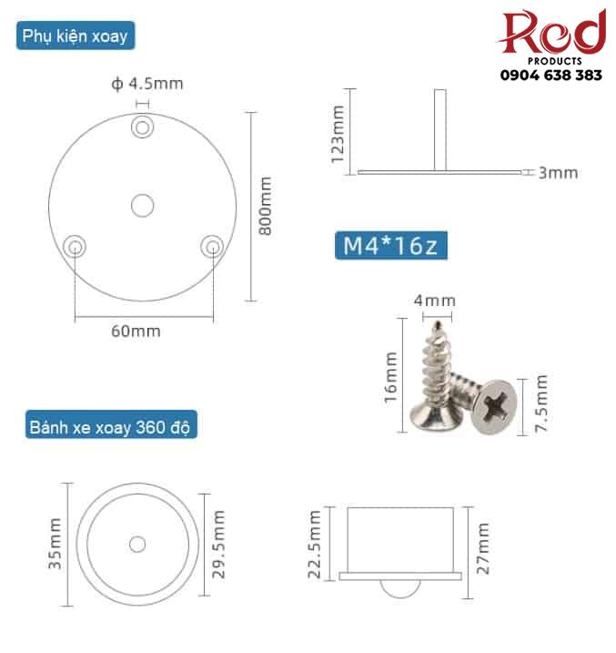 Phụ kiện kệ sách xoay 360 độ thông minh BTC-RTA 15