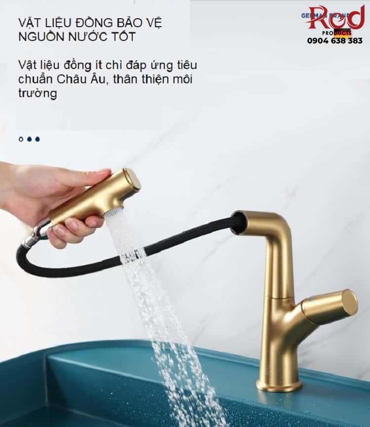 Vòi nước lavabo bằng đồng thau German Dura DL8818B 21