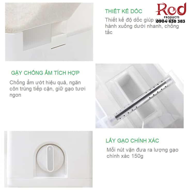 Thùng đựng gạo rời Nhật Bản thế hệ thứ 2 MT1015 12